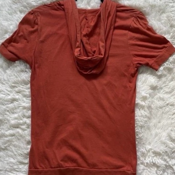 US Polo‎ Women's Hooded T-Shirt Size L Rust Colored 100% Cotton Birds Hearts - Picture 6 of 8